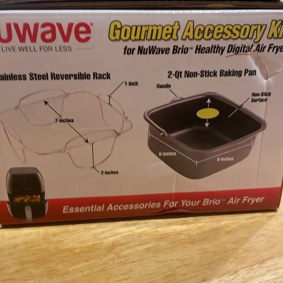 NuWave Brio Gourmet Accessory Kit Accessory Kit for 2 qt Air Fryer in Box Cook - Picture 8 of 8
